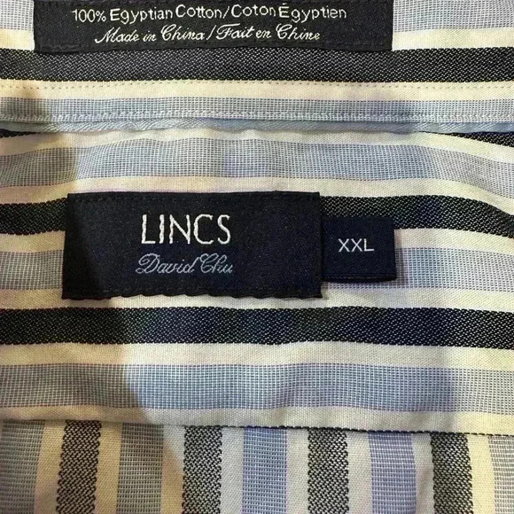 Lincs Blue Striped Long Sleeve Button Down Size XXL - Picture 2 of 4